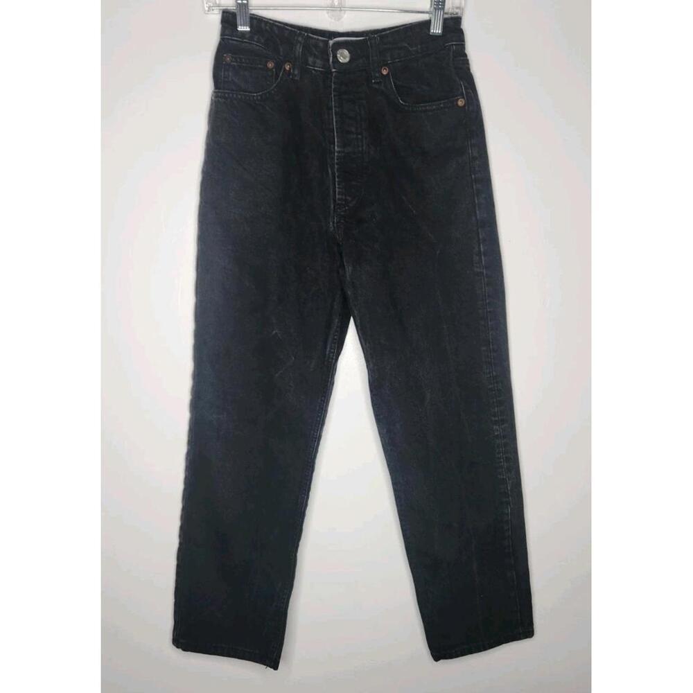 ZARA Women's Black Denim Button Down Casual Mom Jeans Size 4